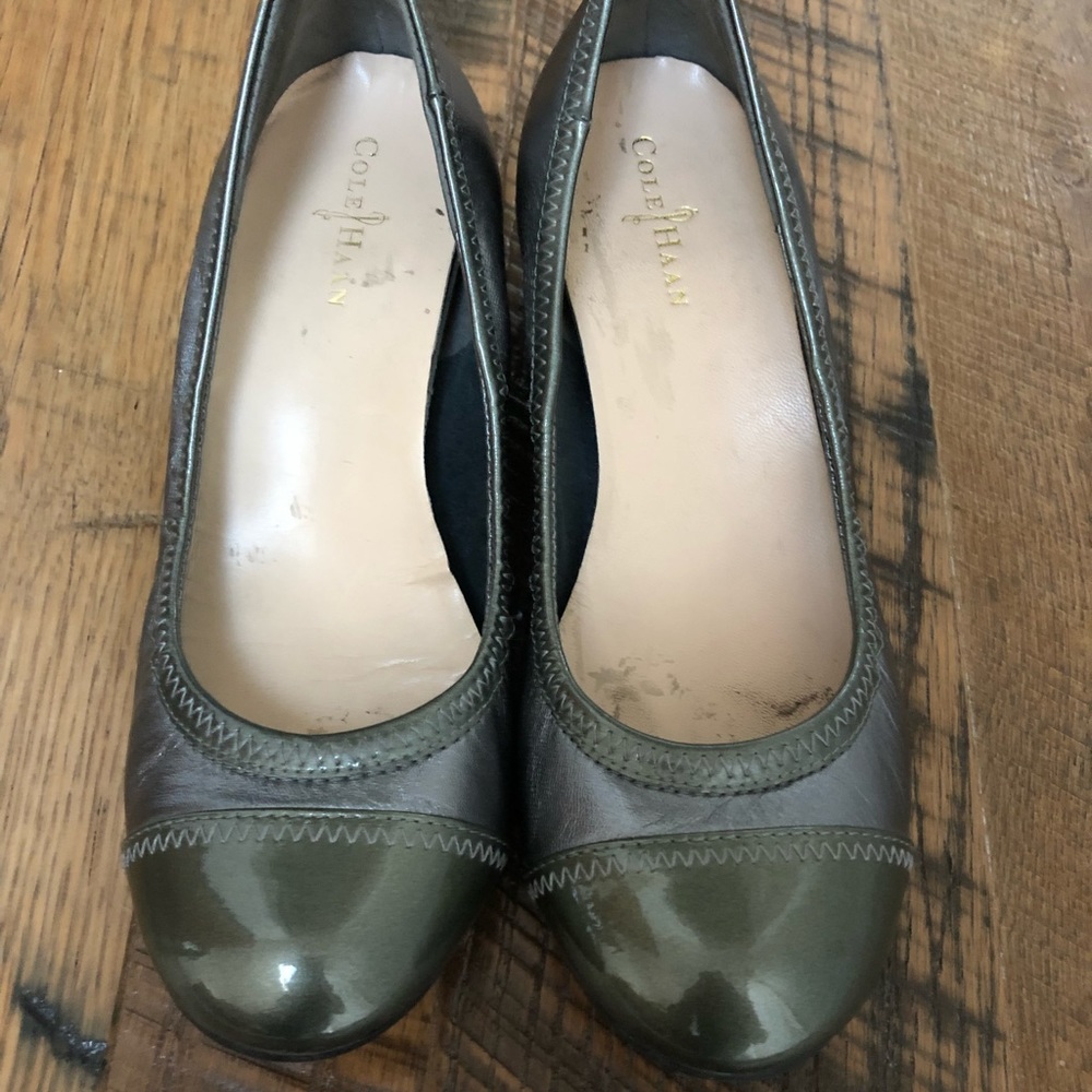 Cole Haan silver wedges, size 5